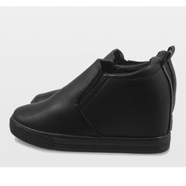 Czarne sneakersy na koturnie DD384-1 5