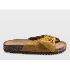 Żółte klapki z kokardką N-48 2