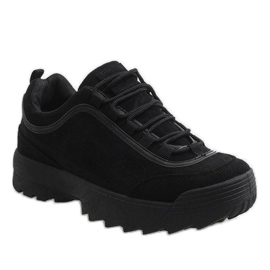 Czarne modne obuwie sportowe 81016 1