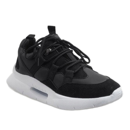 Czarne modne obuwie sportowe R-375 szare 1