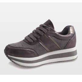 Szare sneakersy na platformie 99-09 2