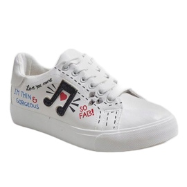 Białe trampki z nutką G-106 1