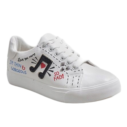 Białe trampki z nutką G-106 1