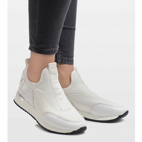 Białe sneakersy z lycra R-403 2