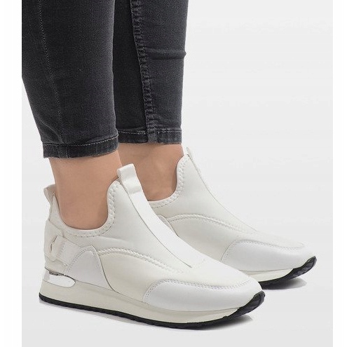 Białe sneakersy z lycra R-403 1