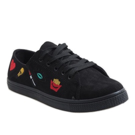 Czarne trampki pieczątka JX42 1