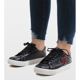 Czarne trampki serce G-115 1