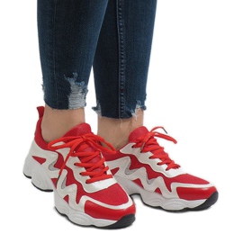 Czerwone modne obuwie sportowe KB-153 3