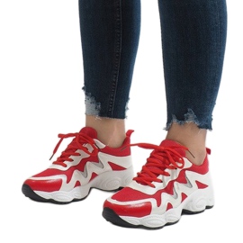 Czerwone modne obuwie sportowe KB-153 1