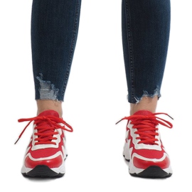 Czerwone modne obuwie sportowe KB-153 2