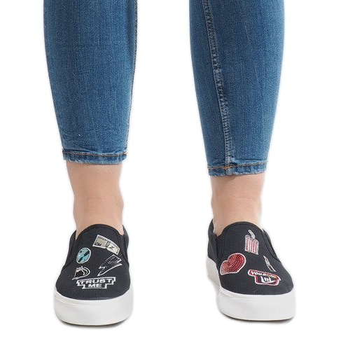 Czarne trampki wsuwane NB102P 1