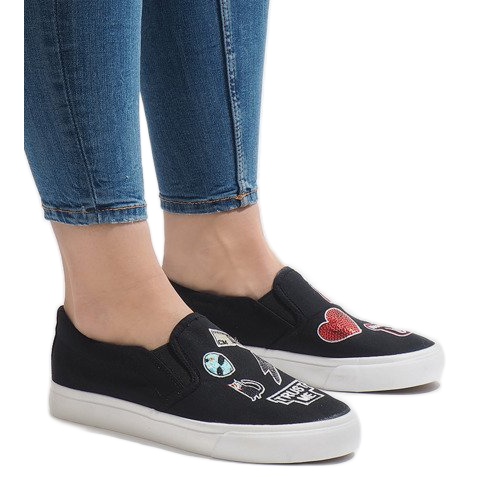 Czarne trampki wsuwane NB102P 2