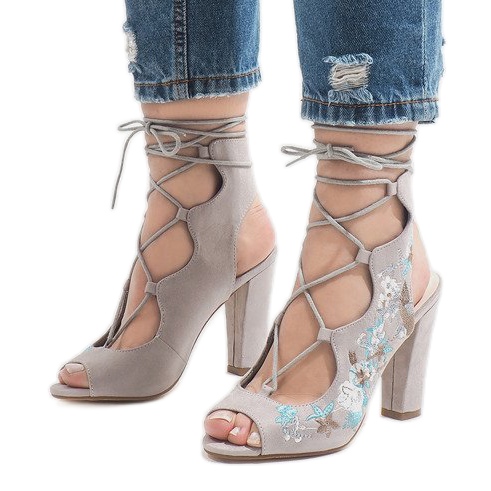 Szare odkryte botki na słupku 1610-223 1