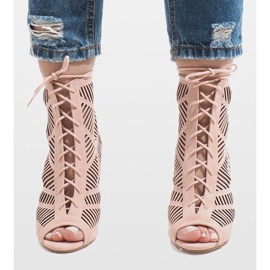 Różowe botki na szpilce 1610-225 2