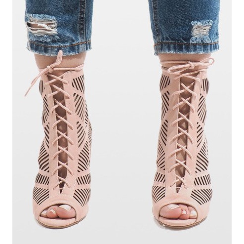 Różowe botki na szpilce 1610-225 2