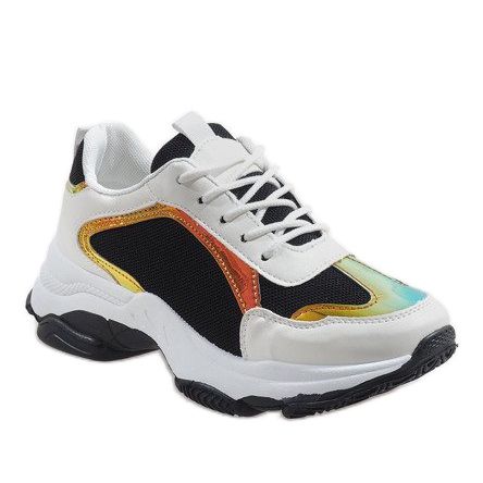 Czarne modne obuwie sportowe 2018-6 białe 1