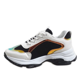 Czarne modne obuwie sportowe 2018-6 białe 2