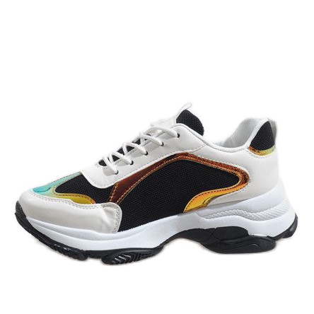 Czarne modne obuwie sportowe 2018-6 białe 2