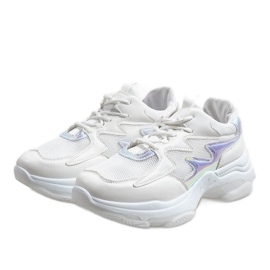 Białe modne obuwie sportowe LL1730 3