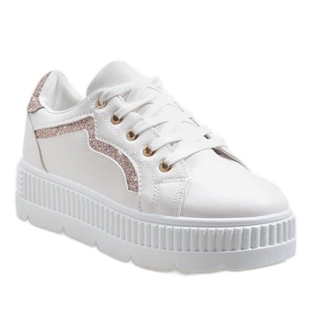 Białe trampki na platformie BM1980 1