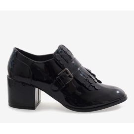 Czarne lakierowane botki na obcasie PZY-02 2