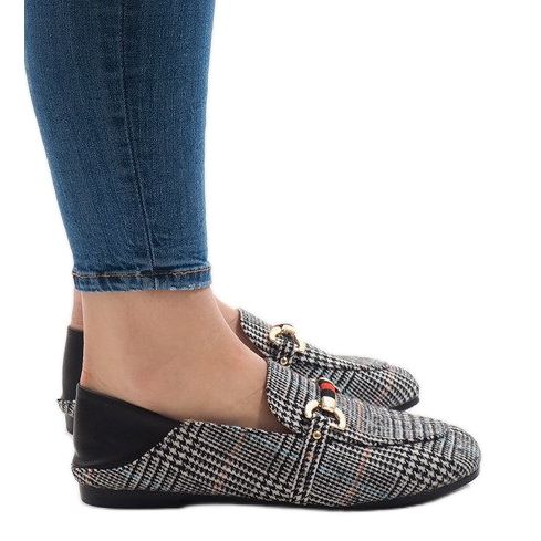 Czarne mokasyny balerinki YJX003 1