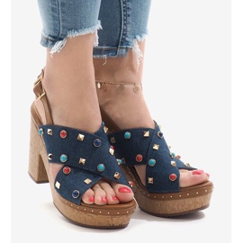 Niebieskie sandały na platformie 1669 1