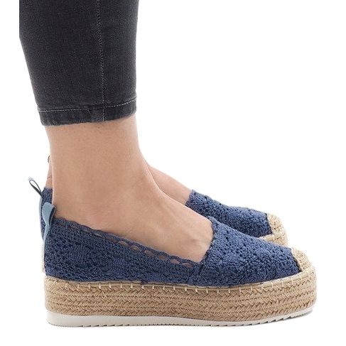 Niebieskie trampki espadryle na platformie 7801-P 1