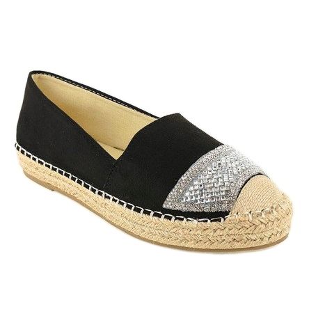 Czarne trampki espadryle na platformie 180-6 1