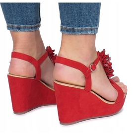 Czerwone sandały na koturnie Liris 1