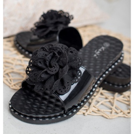 Kayla Czarne Gumowe Klapki 2