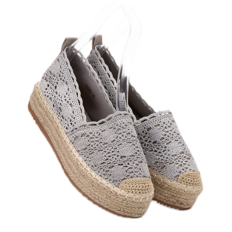 Diamantique Espadryle Na Platformie szare 1