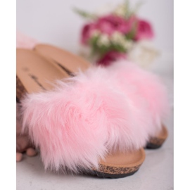 Bona Klapki Z Futerkiem różowe 2