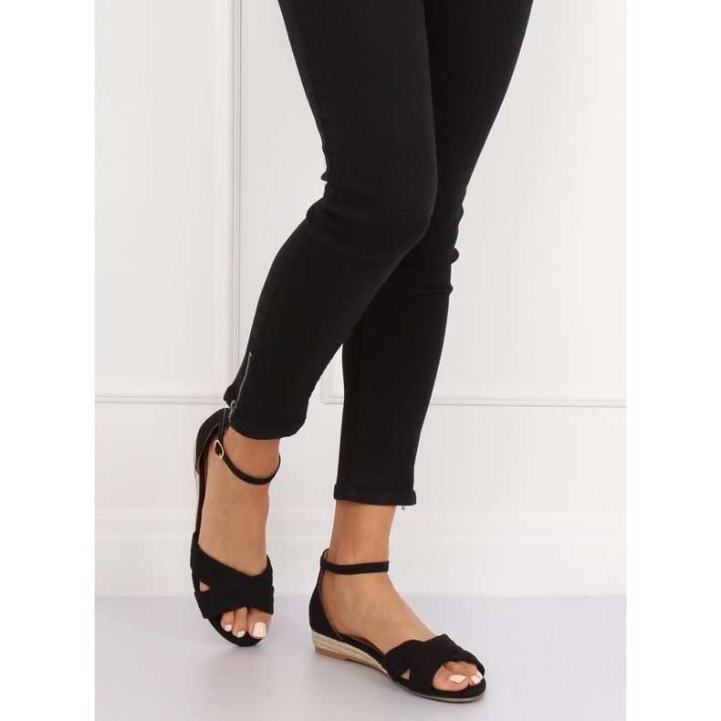 Sandałki espadryle czarne 9R121 Black 1