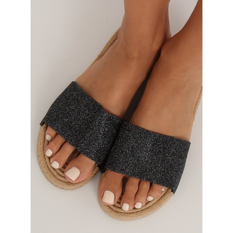 Klapki damskie czarne JFF-V182 Czarny 2