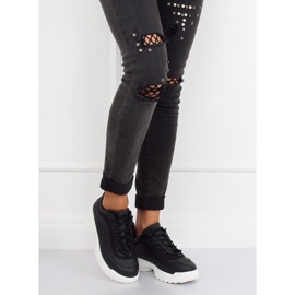 Buty sportowe czarne D1909 BLACK/WHITE 1