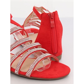 Sandałki damskie czerwone LL6339 Red 4