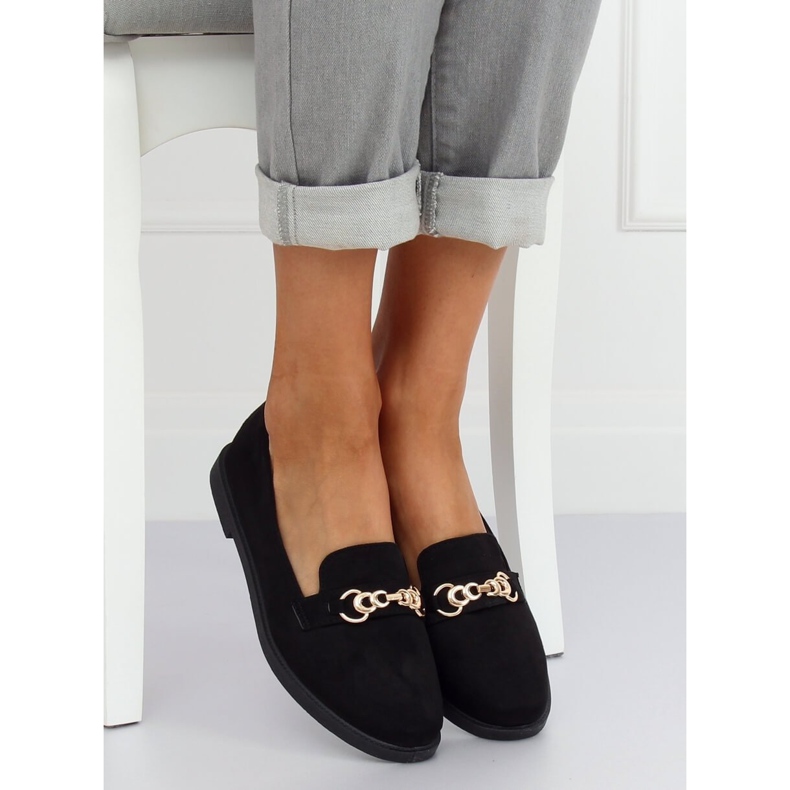 Mokasyny damskie czarne 1631-123 Black 1
