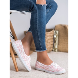 Tenisówki Ze Wzorem VICES białe różowe 2