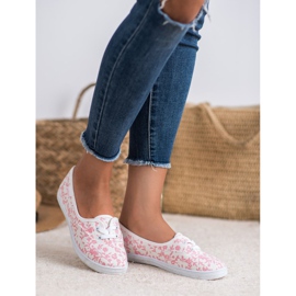 Tenisówki Ze Wzorem VICES białe różowe 1