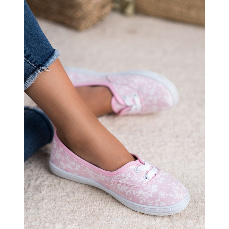 Tenisówki Ze Wzorem VICES białe różowe 1