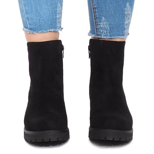 Zamszowe Botki JH561 Czarny czarne 1