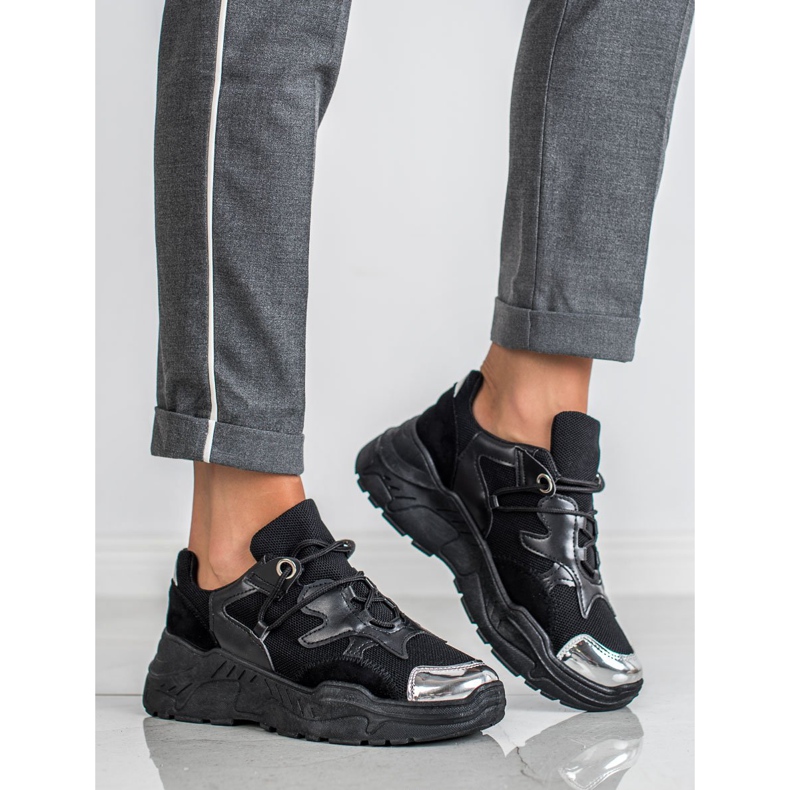 Small Swan Sznurowane Sneakersy czarne 1