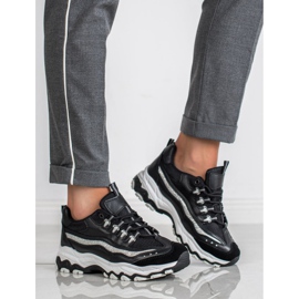 Small Swan Sneakersy Z Brokatem czarne 1