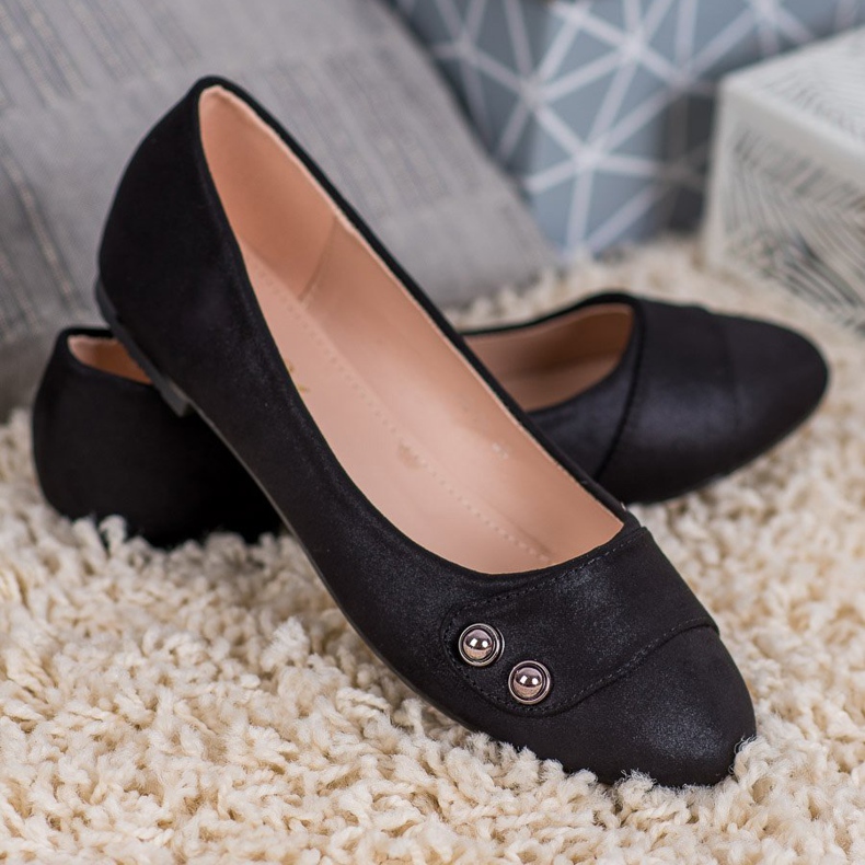 Small Swan Baleriny Z Brokatem czarne 1