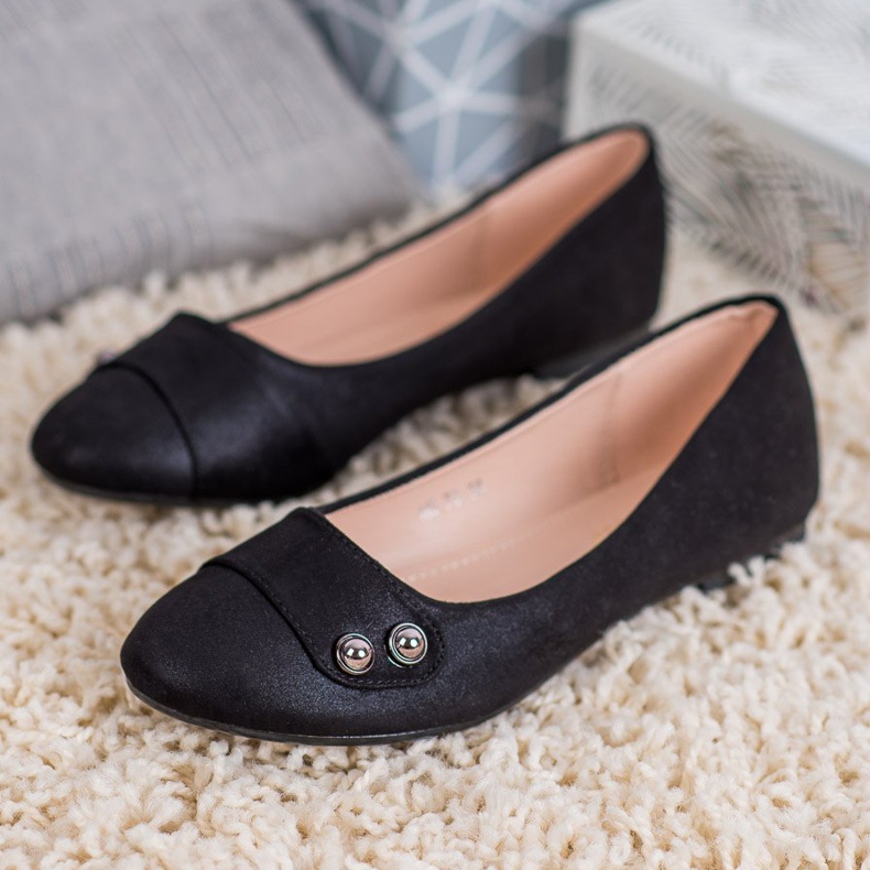 Small Swan Baleriny Z Brokatem czarne 2