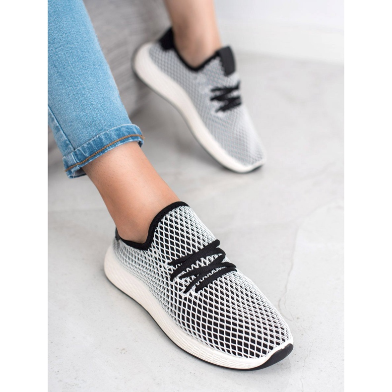 SHELOVET Modne Wsuwane Obuwie białe czarne 1