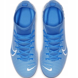 Buty piłkarskie Nike Mercurial Superfly 7 Club FG/MG Jr AT8150-414 niebieskie niebieskie 1