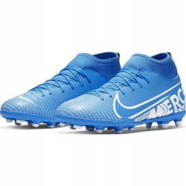 Buty piłkarskie Nike Mercurial Superfly 7 Club FG/MG Jr AT8150-414 niebieskie niebieskie 3