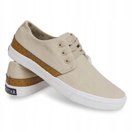Materiałowe Trampki Casual Y010 Khaki wielokolorowe 2